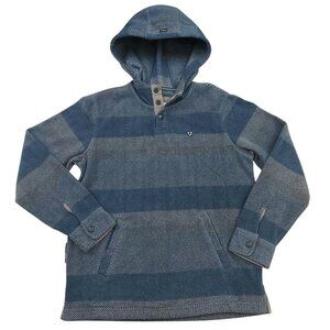 Vissla Hoodie Boys Large 12 Blue Fleece Striped Cozy Comfy Warm Travel Outdoor